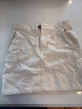 Everlane Cream Canvas Mini Skirt
